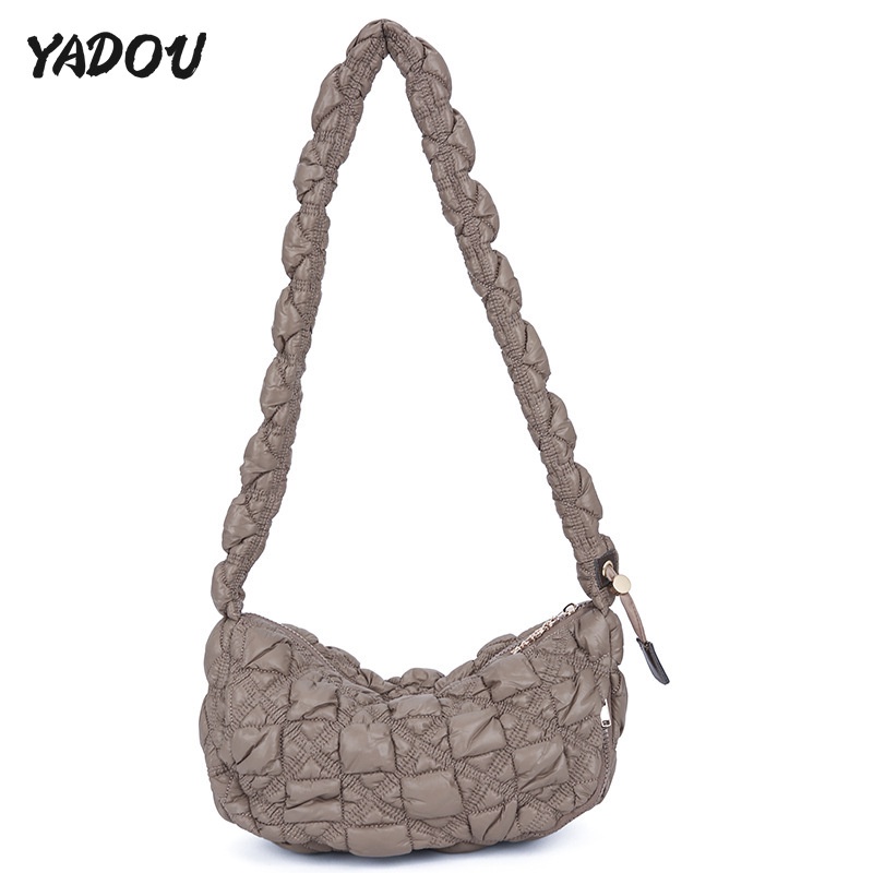 Yadou carlyn Túi đeo dưới cánh tay Kiểu Bong Bóng Xếp Ly Đơn Giản Dễ Phối Đồ Phong Cách Hàn Quốc