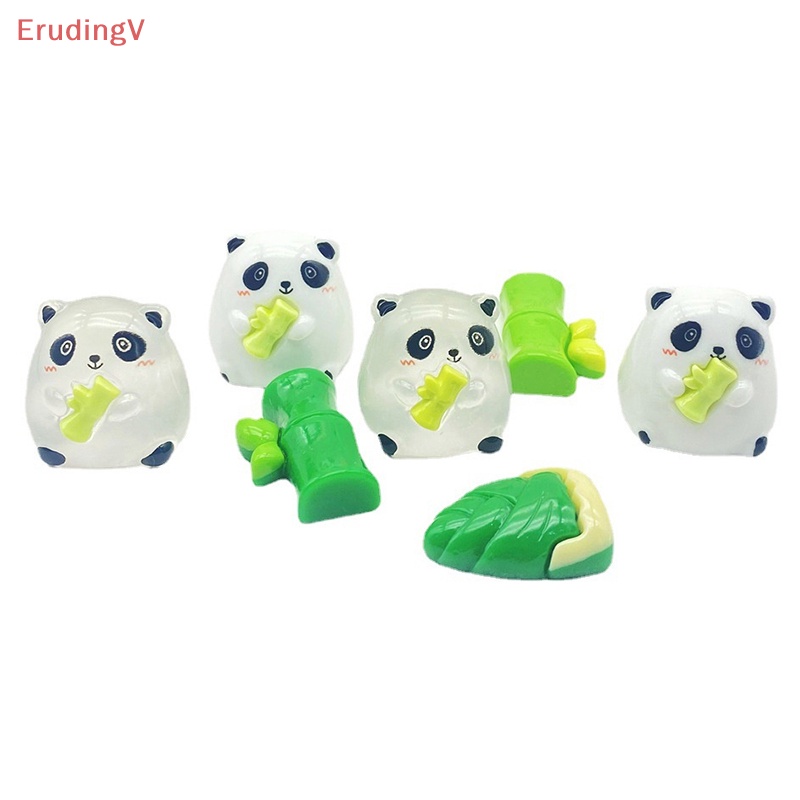 Bộ 2 Kẹp Tóc Nhựa Resin Hình Gấu Trúc Phát Quang DIY