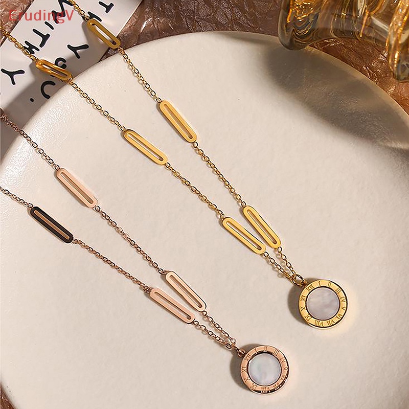 Vòng cổ Hai Mặt Hình Tròn Bằng Thép Titan Màu Trắng Đen Dễ Phối Đồ Thời Trang Cho Nữ