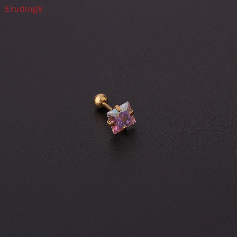 1 Khuyên Tai Dạng Xoắn Ốc Đính Đá Zircon Nhiều Màu Cho Nữ
