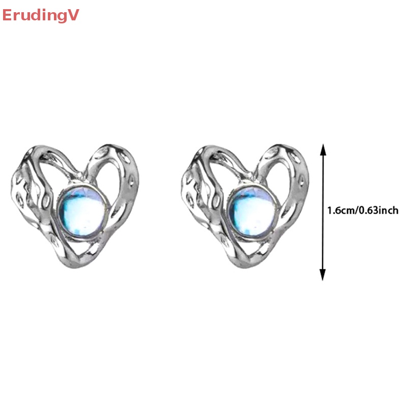 [ErudingV] Bông Tai Kim Loại Hình Trái Tim Đơn Giản Sáng Bóng Thời Trang Nữ Mới [Mới]