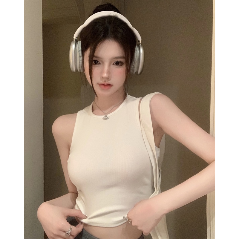 Áo Sát Nách Cổ Tròn Hở Lưng Phong Cách Quyến Rũ