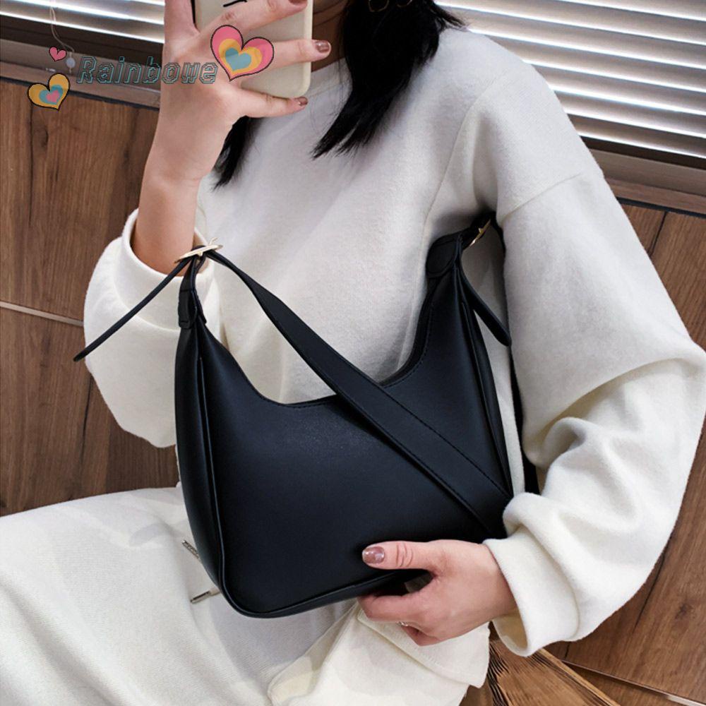 Túi Đeo Chéo Da PU Màu Cầu Vồng Phong Cách Hàn Quốc Dễ Phối Đồ
