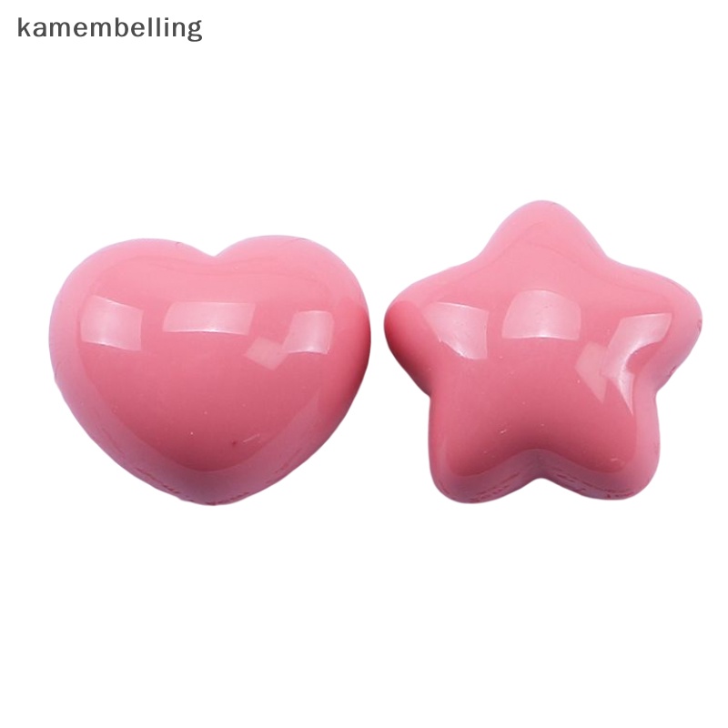 Kamembelling Set 10 Kẹp Tóc Hình Ngôi Sao / Trái Tim Bằng Nhựa Resin Dễ Thương DIY