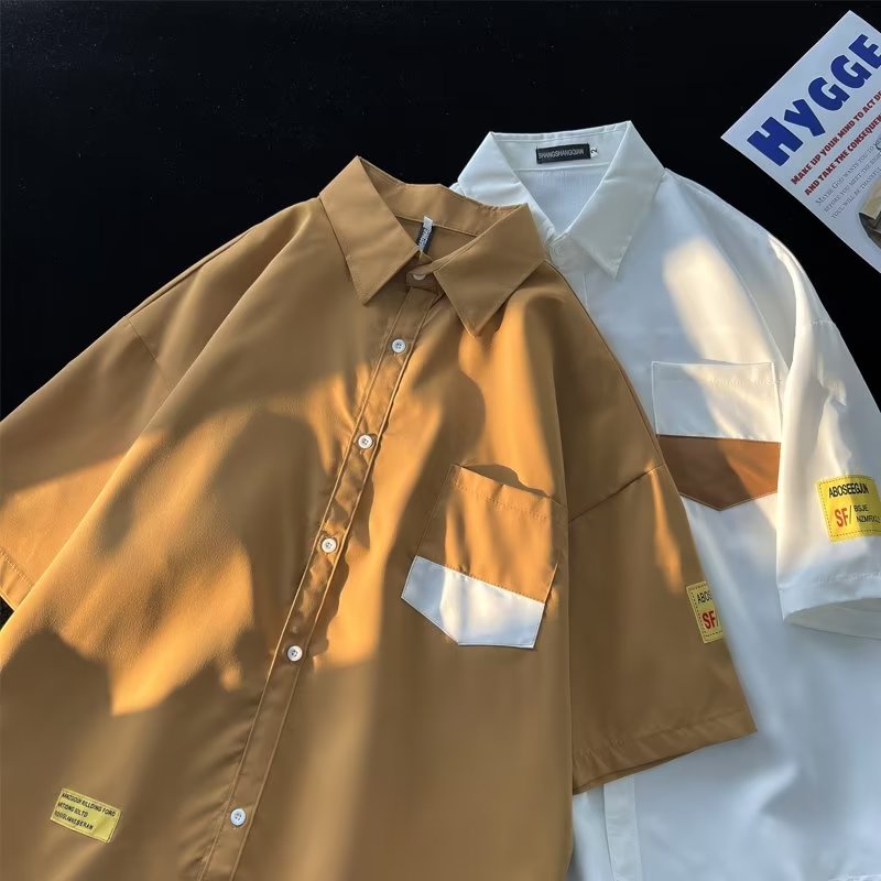 Áo Sơ Mi Tay Ngắn Phong Cách Hong Kong Thời Trang Mùa Hè Cho Nam