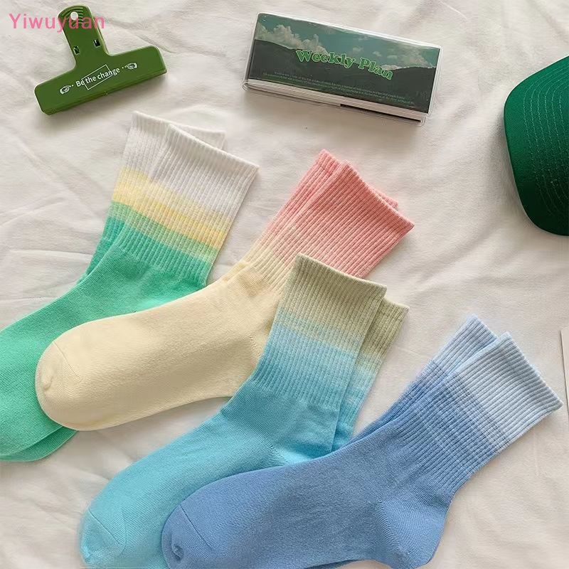 1 Đôi Vớ Cotton Cổ Vừa Màu Kẹo Đơn Giản Thời Trang Xuân Thu Mới