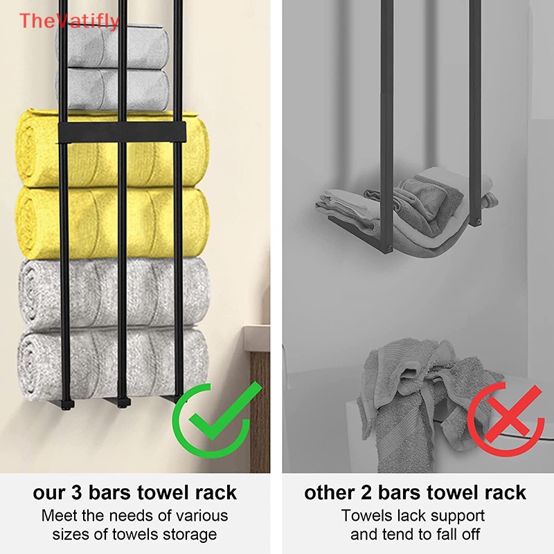 [Thevalifly] Giá Treo Khăn Cuộn 3 Thanh Nâng Cấp Cho Phòng Tắm