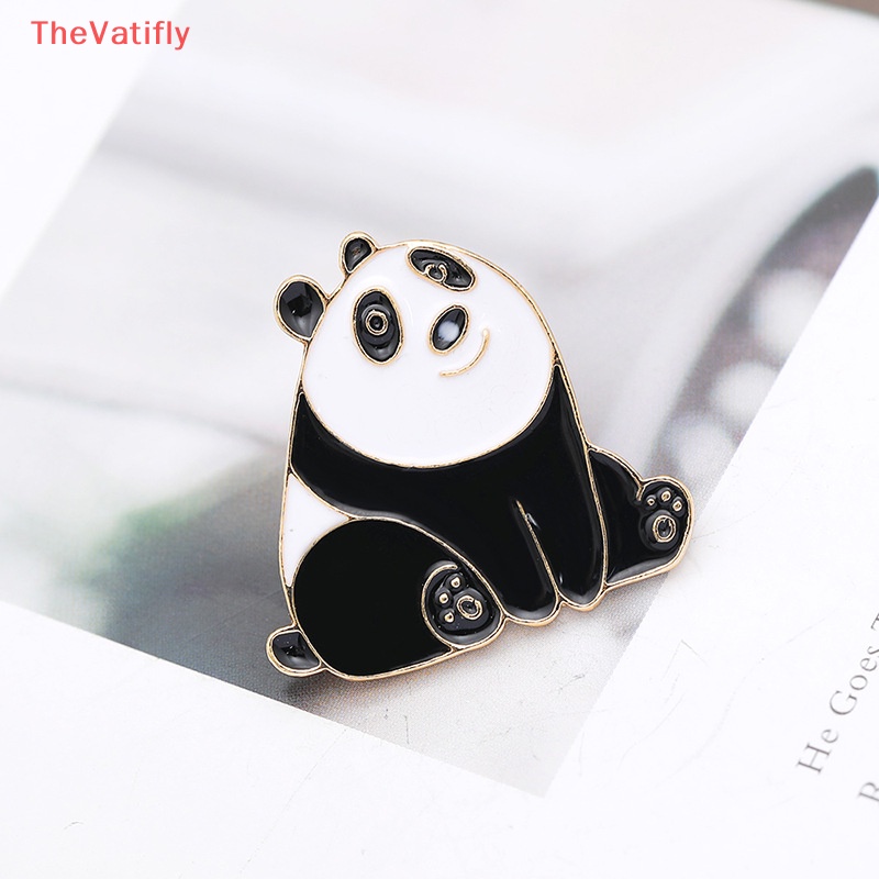 [Thevalifly] Ghim Cài Áo Họa Tiết Hoạt Hình Gấu Trúc Mặt Cười Tráng Men Dễ Thương Vui Nhộn Tùy Chỉnh Bán