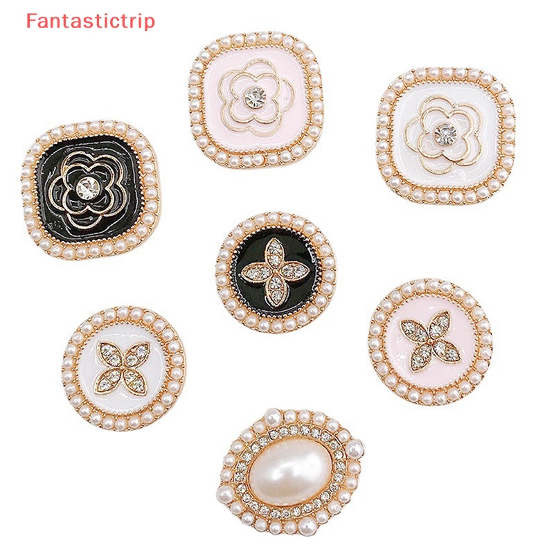 [Fantastictrip] Vòng Đeo Tay Đính Hoa Ngọc Trai Kim Loại Lấp Lánh Phụ Kiện Trang Trí Giày Cho Bé Gái Mới