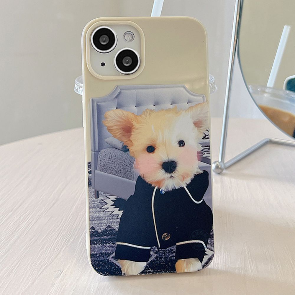 Ốp Điện Thoại TPU Mềm Chống Sốc In Hình Chú Cún Mặc Đồ Ngủ Cho IPhone 14 Pro Max 13 12 11 Pro Max XS XR 7 8 Plus