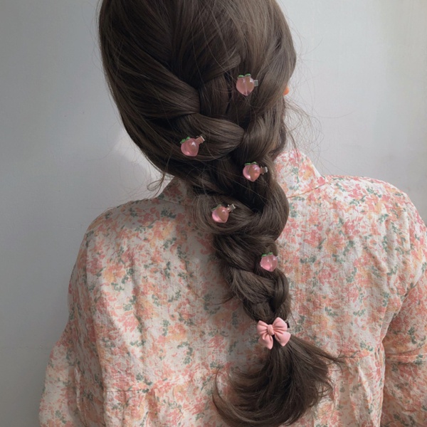 Set 5 Kẹp Tóc Trong Suốt Hình Hoa / Trái Cây / Nơ Xinh Xắn Cho Bé Gái