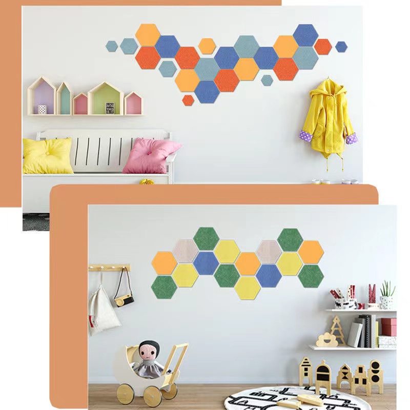 Miếng Dán Tường Trang Trí Hình Lục Giác 3D DIY Sáng Tạo Tự Dính Cho Phòng Trẻ Em