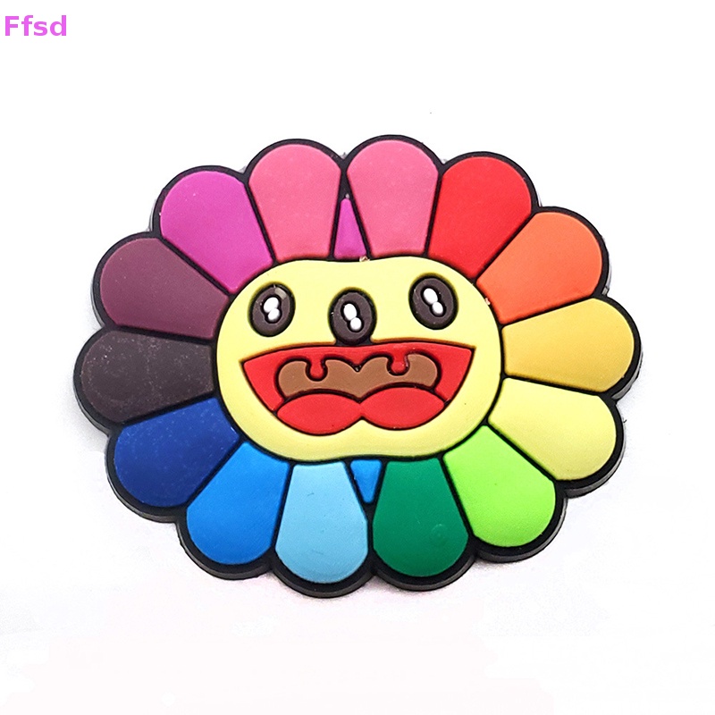 {Ffsd} Set 3 Phụ Kiện Trang Trí Giày Dép Có Thể Tháo Rời Họa Tiết Bướm Hoa Hướng Dương Hoạt Hình DIY Làm Quà Tặng Trẻ Em * Bán