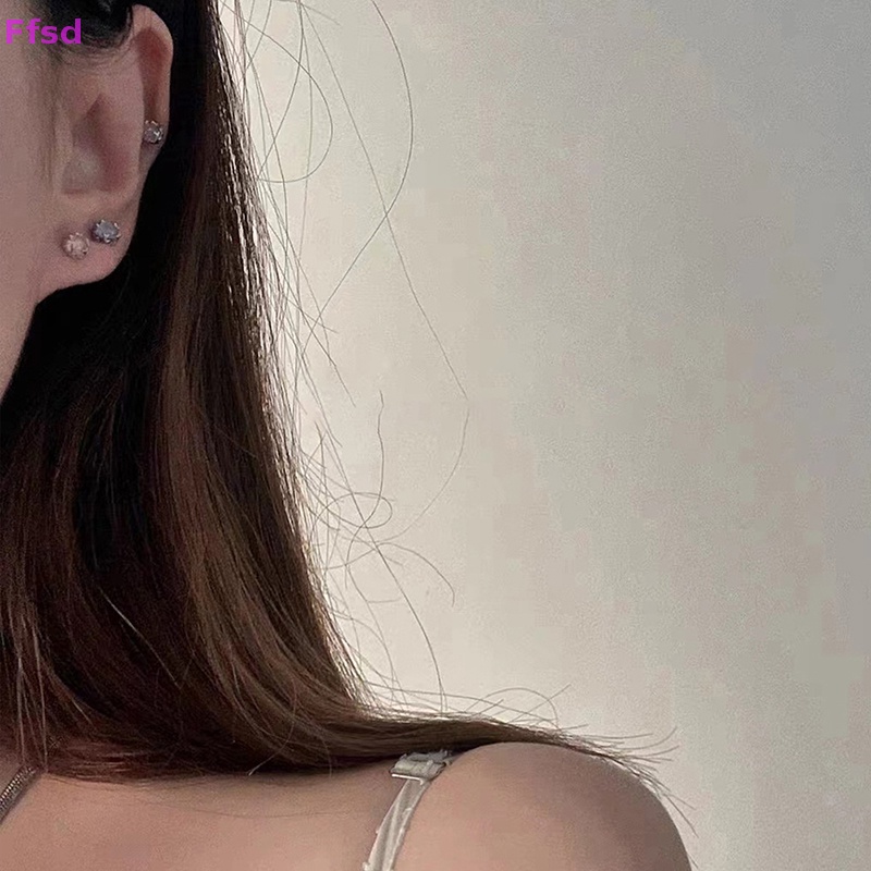 1 Đôi Khuyên Tai Xoắn Ốc Đính Đá Zircon Nhiều Màu Cho Nữ