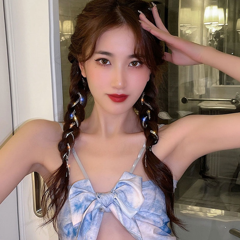 Kẹp Tóc Dây Xích Đính Pha Lê Lấp Lánh Thời Trang Cho Nữ