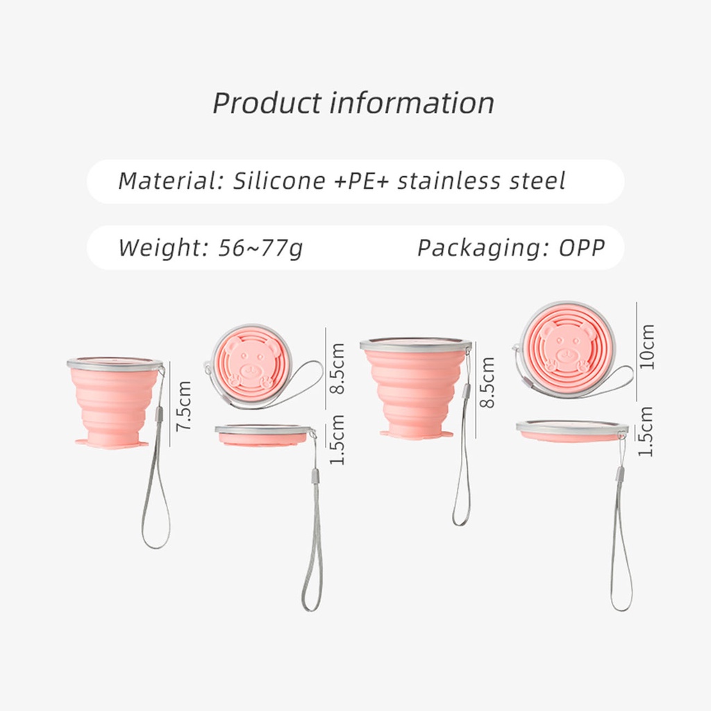 Cốc Đánh Răng Bằng Silicon Có Thể Gấp Gọn Kèm Giá Đỡ Bàn Chải Đánh Răng