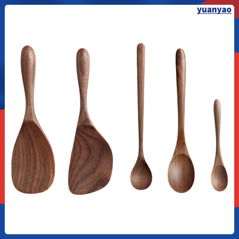 Set 5 Muỗng Gỗ Ăn Cơm / Súp Tiện Dụng Cho Nhà Bếp
