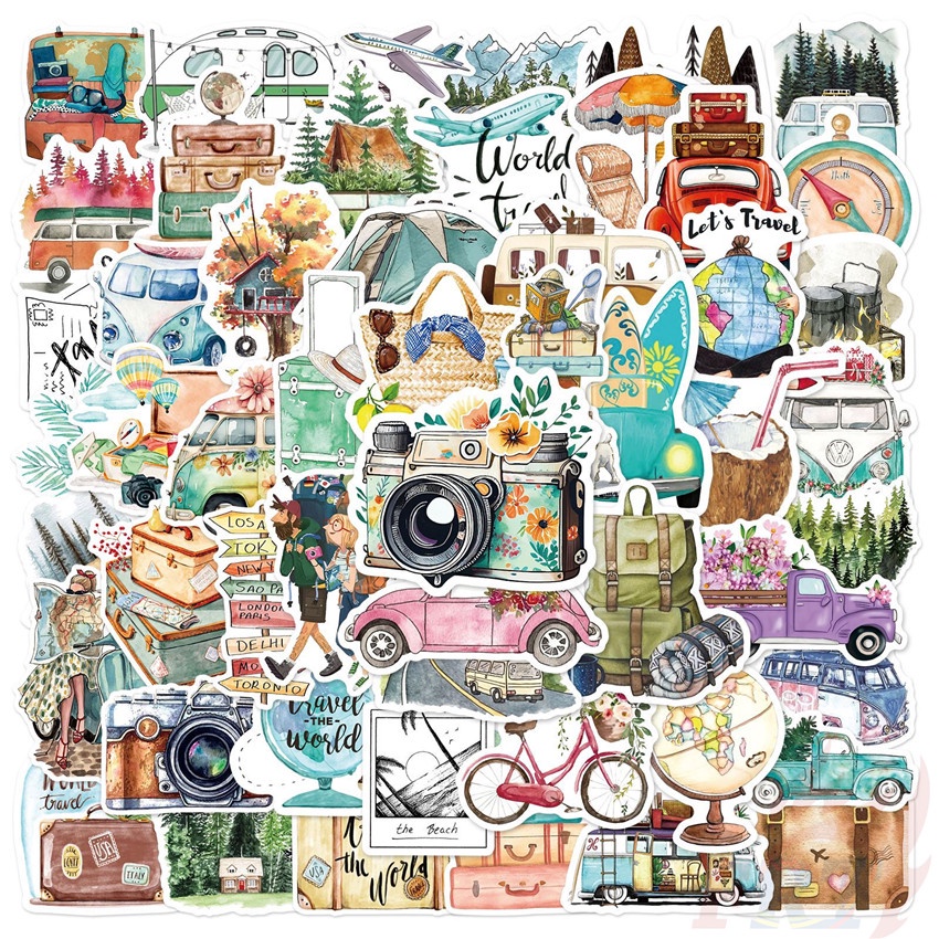 ❉ Sticker Dán Trang Trí Kích Thước Series 02 Chất Lượng Cao ❉ Bộ 50 Sticker Chống Thấm Nước Họa Tiết Doodle Hợp Thời Trang