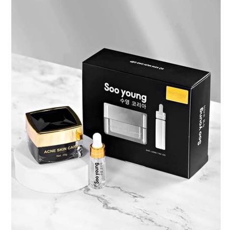 Kem face mụn Soo Young tặng kèm serum mụn Lục Tảo Soo young