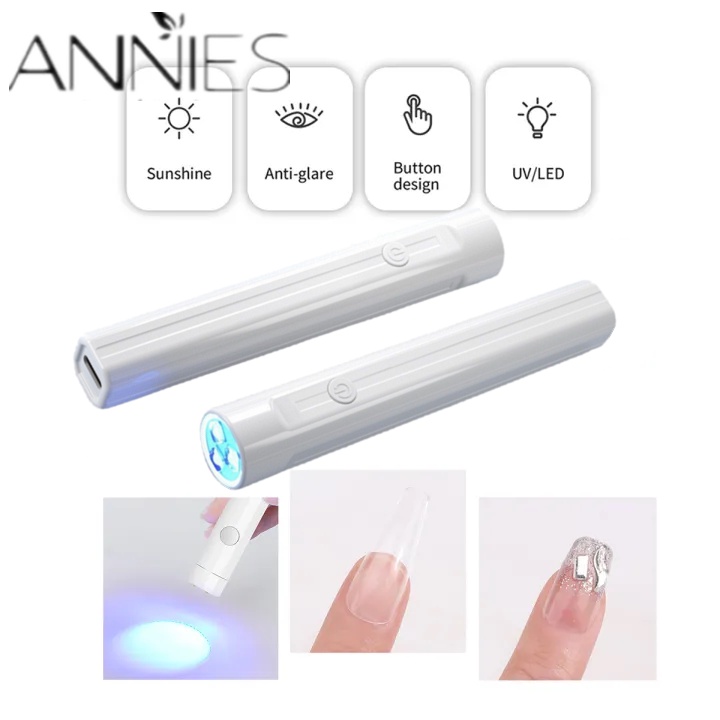 ANNIES Đèn làm móng tay cầm tay linh động Mini Dùng Pin Nhanh Khô Tiện Dụng