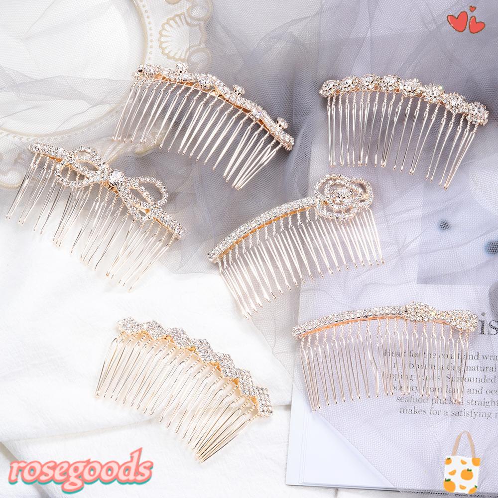 Kẹp Tóc Cô Dâu Hình Hoa Hồng|Phụ Kiện Trang Sức Cô Dâu Xinh Xắn Thời Trang|Vương Miện Cài Tóc Cô Dâu Sang Trọng