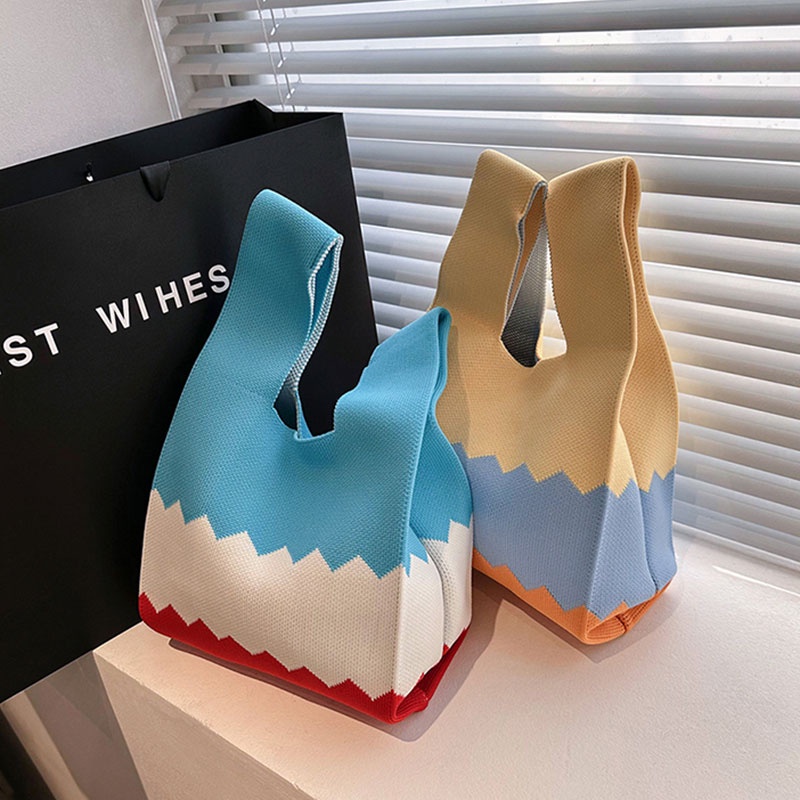 Nallcher Túi Xách Đan Len Phong Cách Nhật Hàn Đơn Giản Cho Nữ