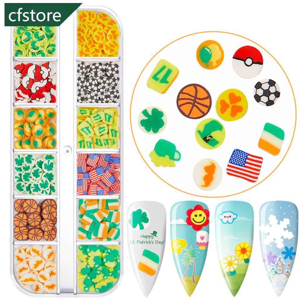 Hộp 12 Ngăn Đựng Phụ Kiện Trang Trí Móng Nghệ Thuật Bằng Gốm Sứ Mềm Mại Nhiều Kiểu Dáng L2Q6