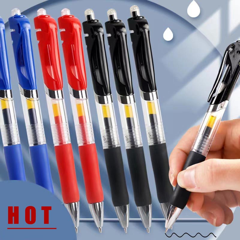 Bút Bi Bấm Mực Nước K35 Ngòi 0.5 Inch Màu Đen