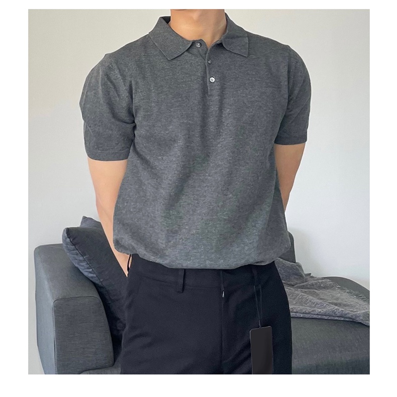 Áo Thun polo Tay Ngắn Dáng Rộng Màu Sắc Đơn Giản Thời Trang Mùa Hè Cho Nam