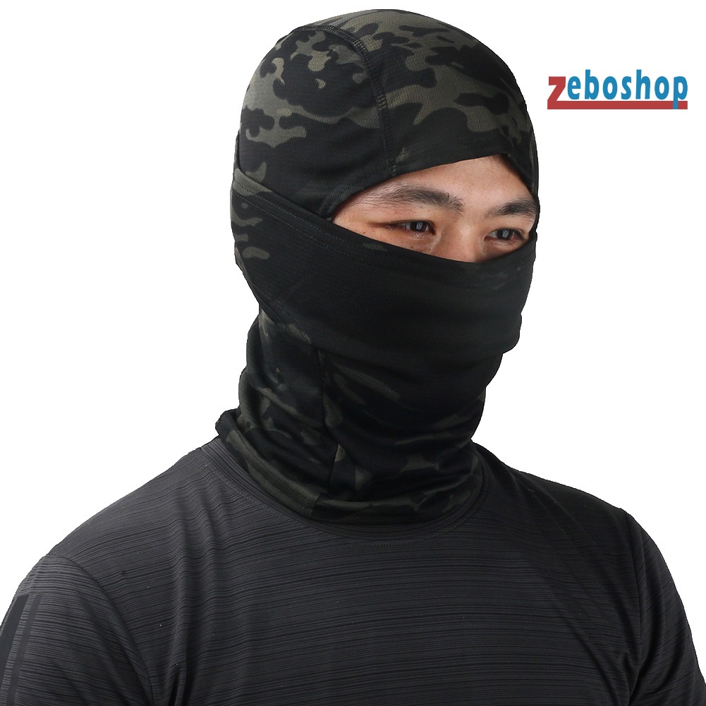Zeboshop Mũ Trùm Đầu Che Mặt Bảo Vệ Mặt Họa Tiết Rằn Ri Dùng Khi Đạp Xe Ngoài Trời