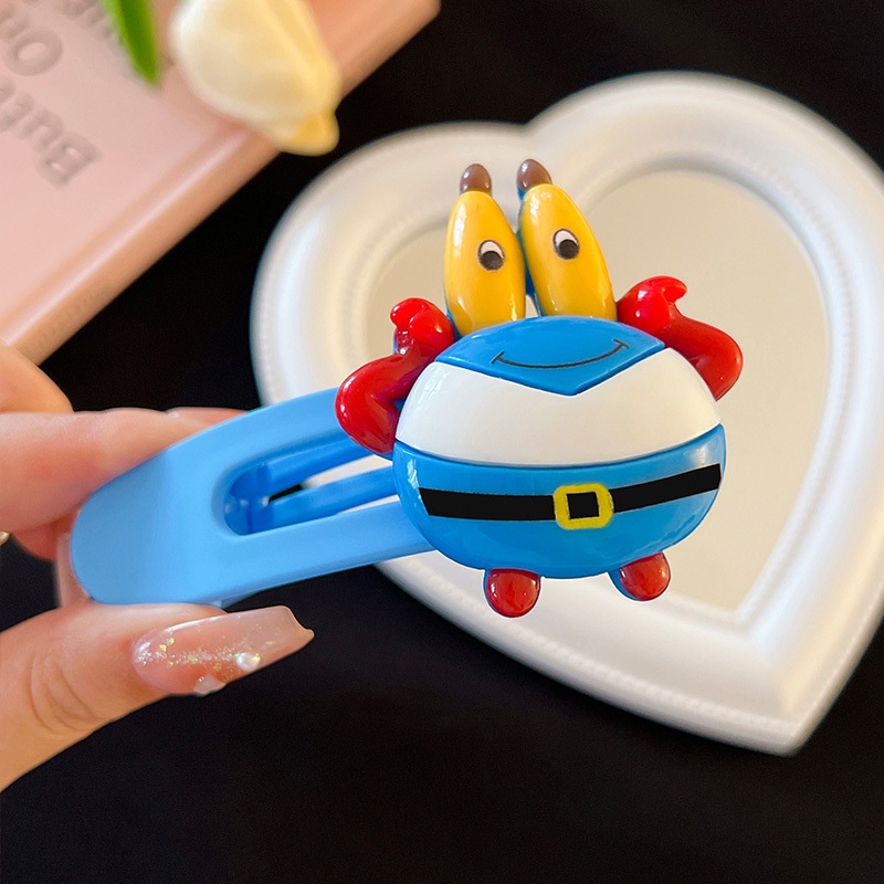 Kẹp Tóc Nhỏ Hình SpongeBob / Ngôi Sao / Vịt Hoạt Hình Dễ Thương