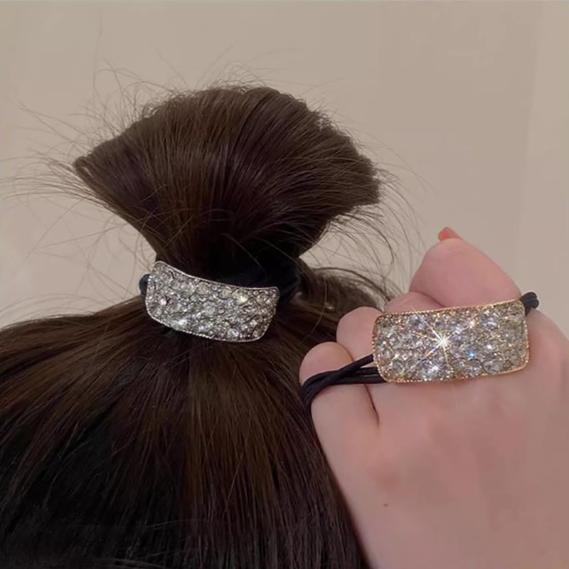 Dây Buộc Tóc Đính Đá Lấp Lánh Phong Cách Hàn Quốc Mới Cho Nữ