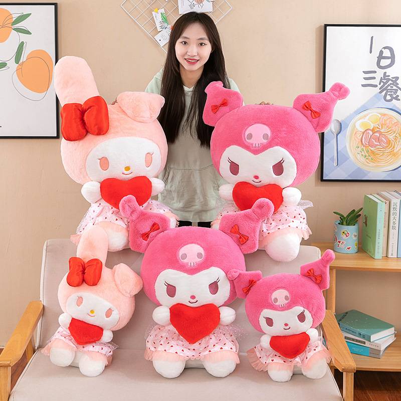 SANRIO Thú Nhồi Bông Hình Kuromi Melody Màu Hồng 50cm Trang Trí Nhà Cửa