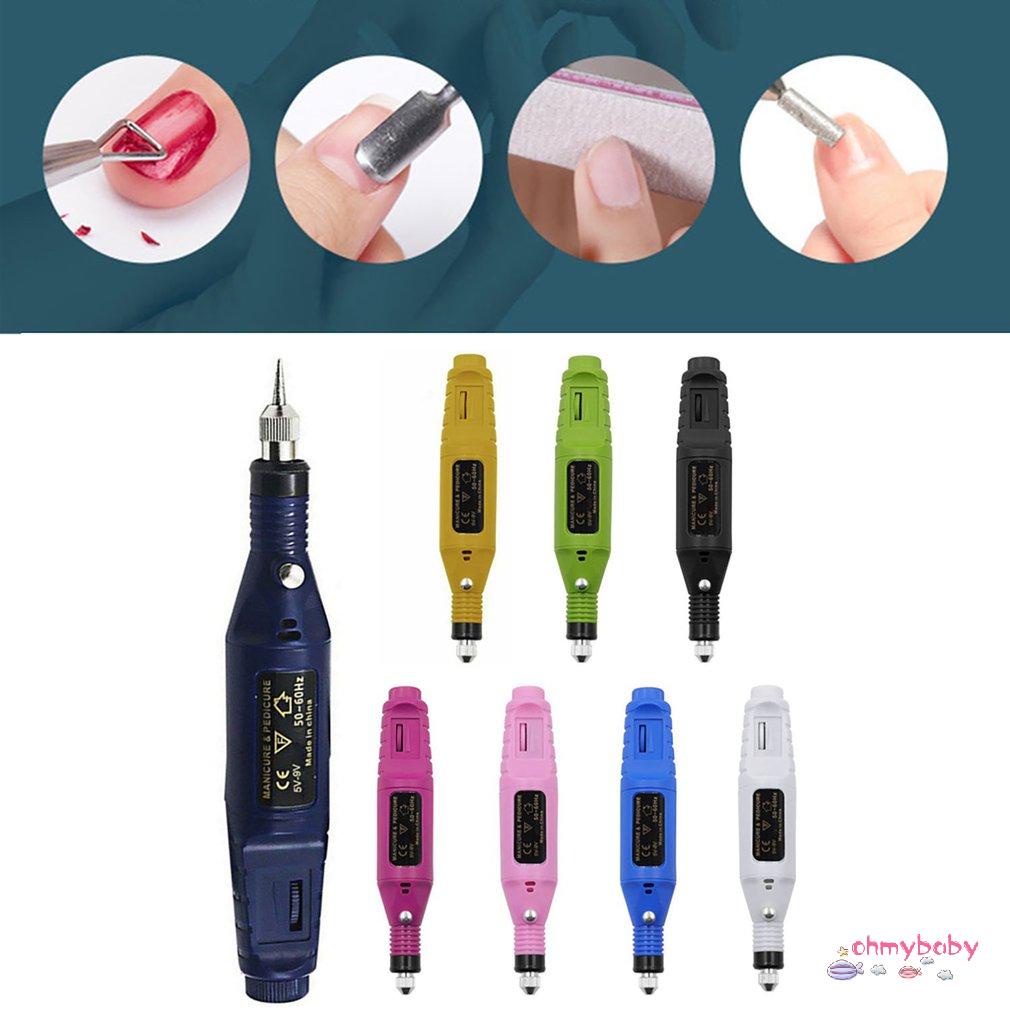[OMB] Máy Mài Điện Khoan Mini Sạc Usb Bút Dụng Cụ Cho Móng Tay [Z/10]