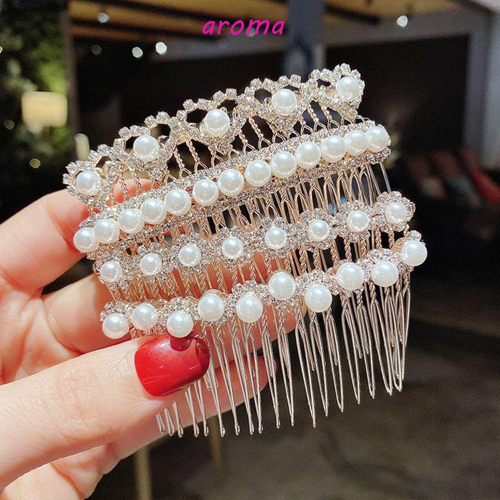 Lược Cài Tóc Hình Hoa / Vương Miện Thời Trang Thanh Lịch|Kẹp Tóc Hình Nơ Xinh Xắn Dành Cho Nữ