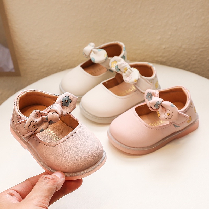 <HOT HOT>Giày công chúa đế mềm đính nơ thoáng khí phong cách Hàn Quốc  xinh xắn cho bé gái