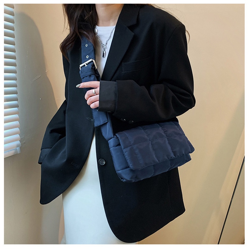 Túi tote đeo vai FAWORK chần bông họa tiết kẻ ô thời trang thu đông có nhiều màu cho nữ