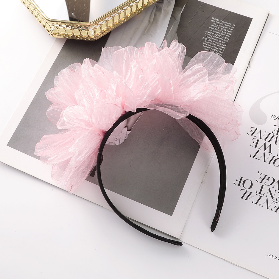 Băng Đô Cài Tóc Phối Lưới Họa Tiết Hoa Phong Cách Hàn Quốc Ngọt Ngào Cho Nữ