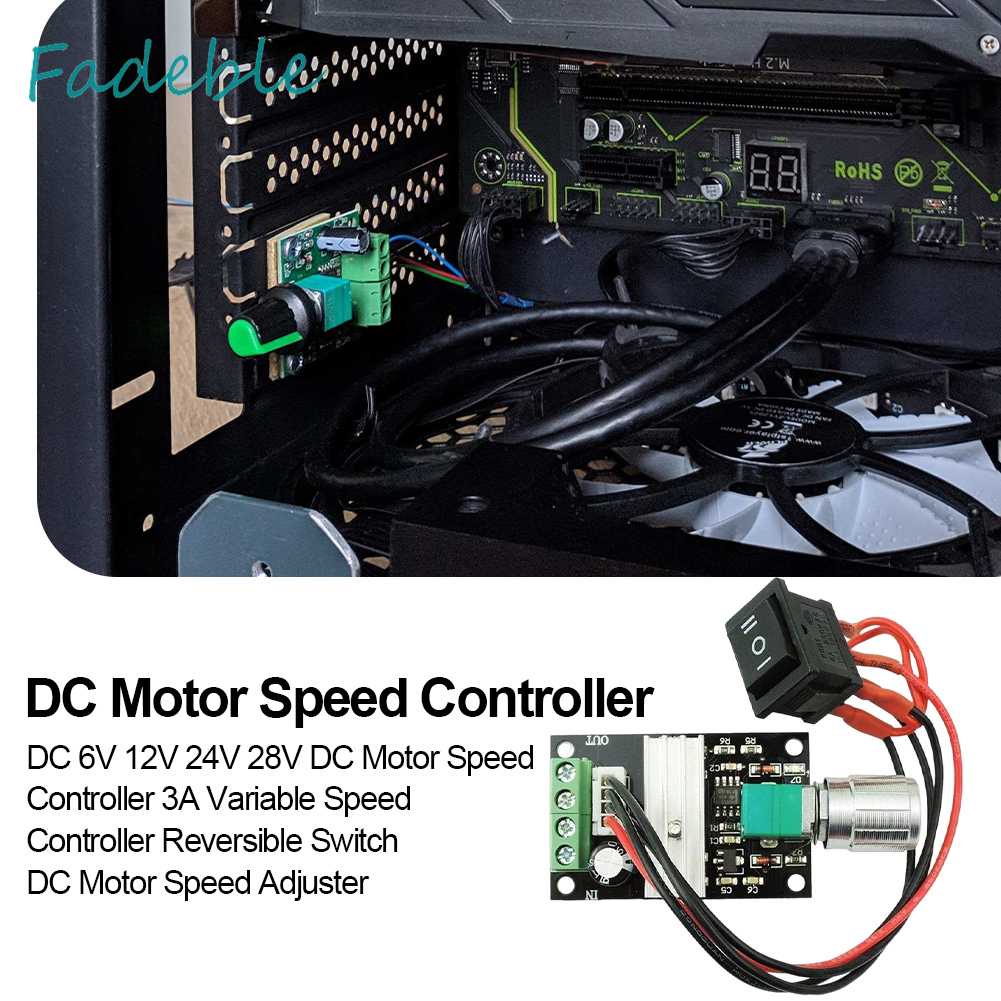 Công Tắc Điều Khiển Tốc Độ Động Cơ DC 6V 12V 24V 28V DC 3A