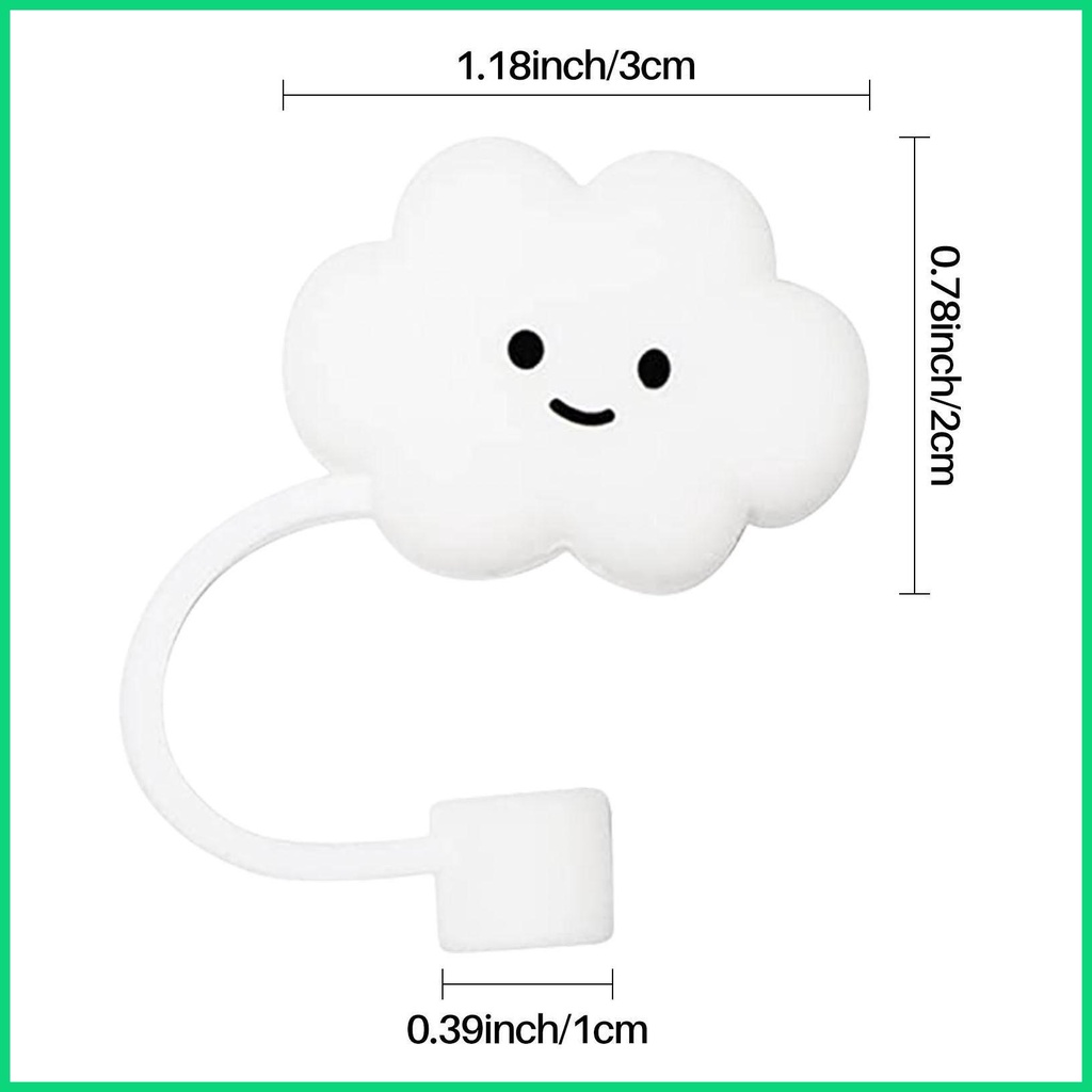 Nắp Đậy Ống Hút Bằng Silicone Tái Sử Dụng Được Hình Đám Mây Kích Thước 6-8mm
