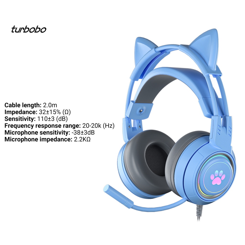 Tai Nghe Chụp Tai Có Micro Và Đèn RGB SY-G25 Hình Tai Mèo Dễ Thương Cho Máy Tính Esport