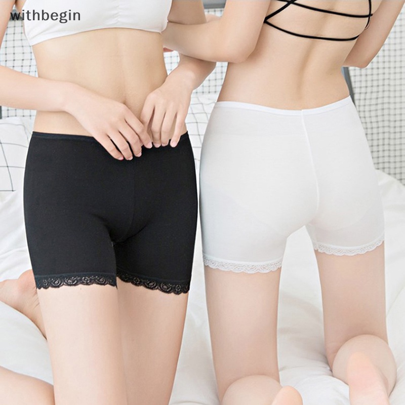 Quần Lót Boxer Ngắn Dáng Ôm Phối Ren Không Đường May Thời Trang Cho Nữ