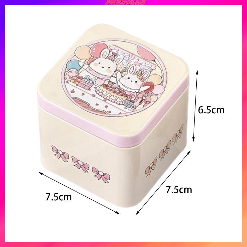 [Predolo2] Hộp Thiếc Vuông Đựng Kẹo / Thực Phẩm Có Nắp Cho Dự Án Tự Làm