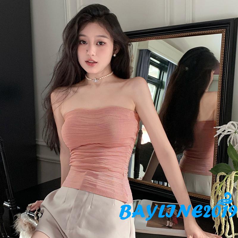 Áo Ống Cổ Thuyền Hở Lưng Màu Trơn Thời Trang Dành Cho Nữ