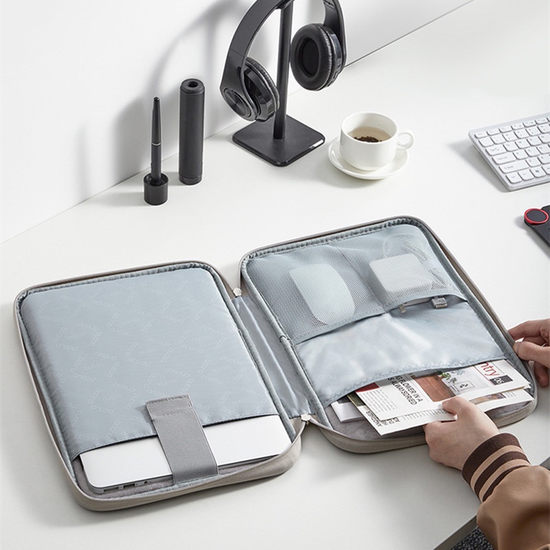 Baona/ RT Túi Xách Đựng Laptop Bằng Da PU Chống Nước Cho Macbook Pro Air M1 M2 Thinkpad 13 14 15.6 inch