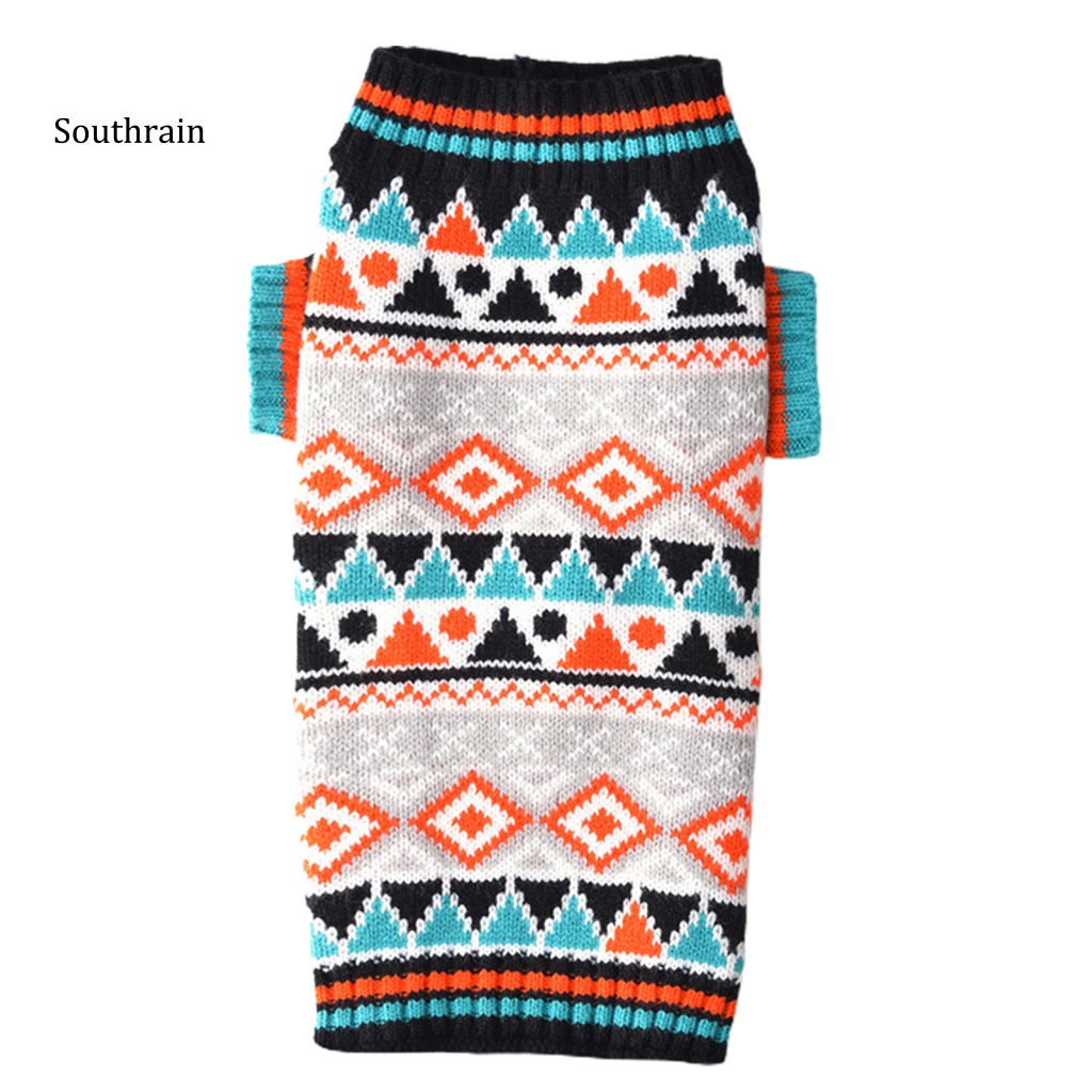 Áo Sweater Chui Đầu Giữ Ấm Mùa Đông Phong Cách Dân Tộc Cho Cún Cưng