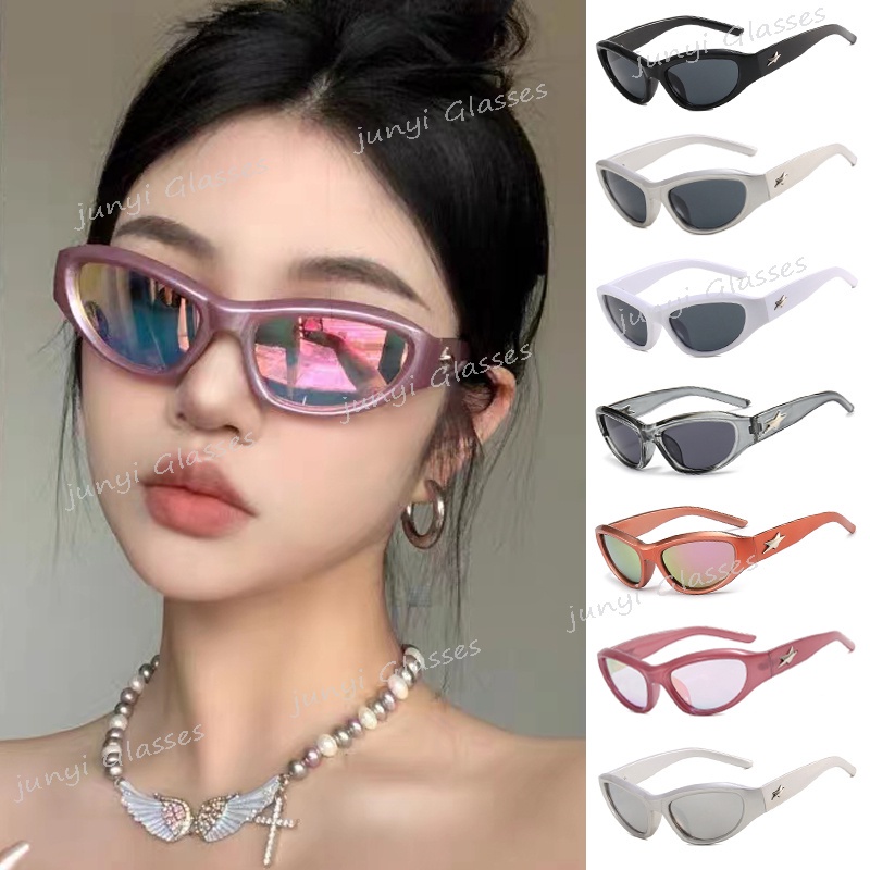 Kính Mát Tròng Năm Cánh Phong Cách Punk Hip Hop Y2K Cho Nam Nữ