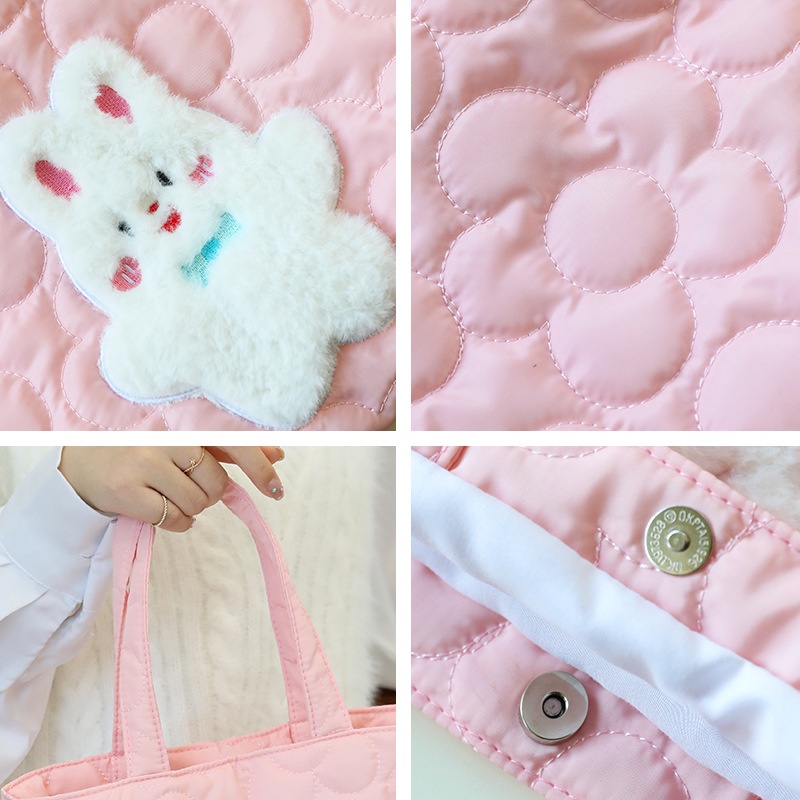 Túi Xách Du Lịch Cỡ Lớn Hình Thỏ Nhồi Bông Dễ Thương Cho Nữ