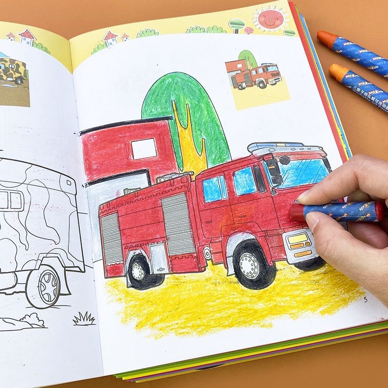 Bộ 2 Sách Tô Màu Hình Xe Hơi Cho Bé