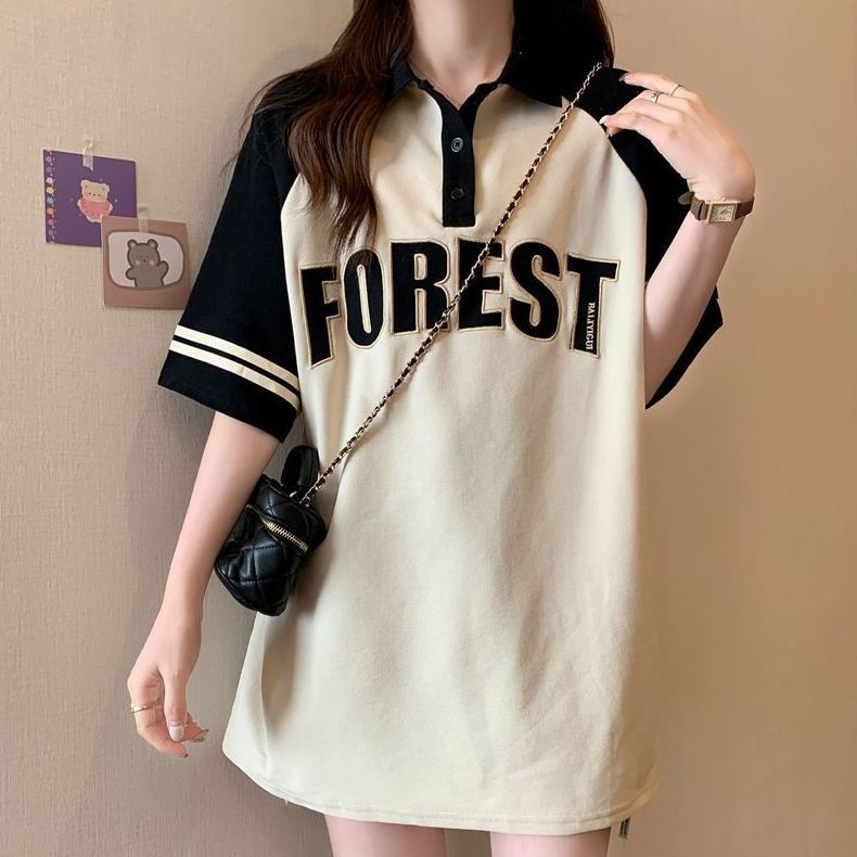 COZOK Áo polo Tay Ngắn Dáng Rộng Thời Trang Cá Tính